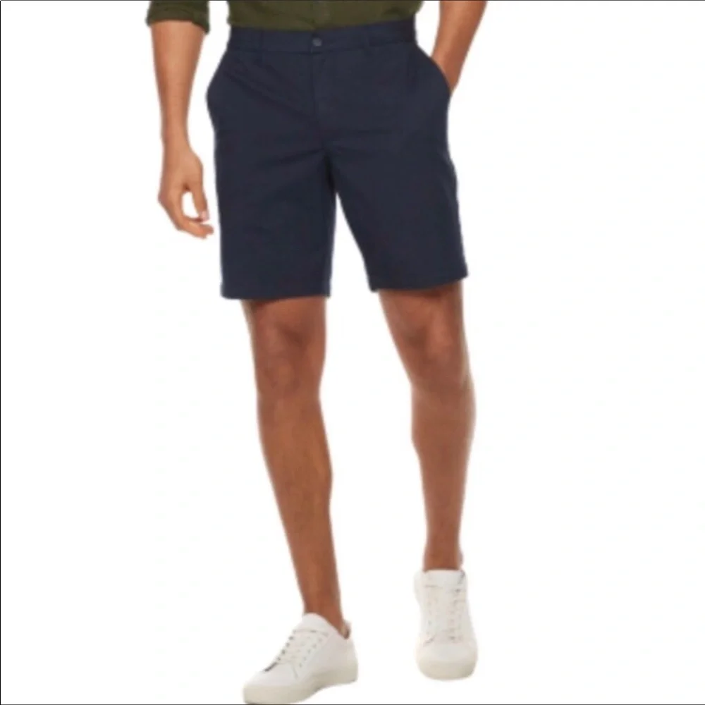Marc Anthony Navy Luxury Textured Twill Slim Fit Shorts 42 NWT
